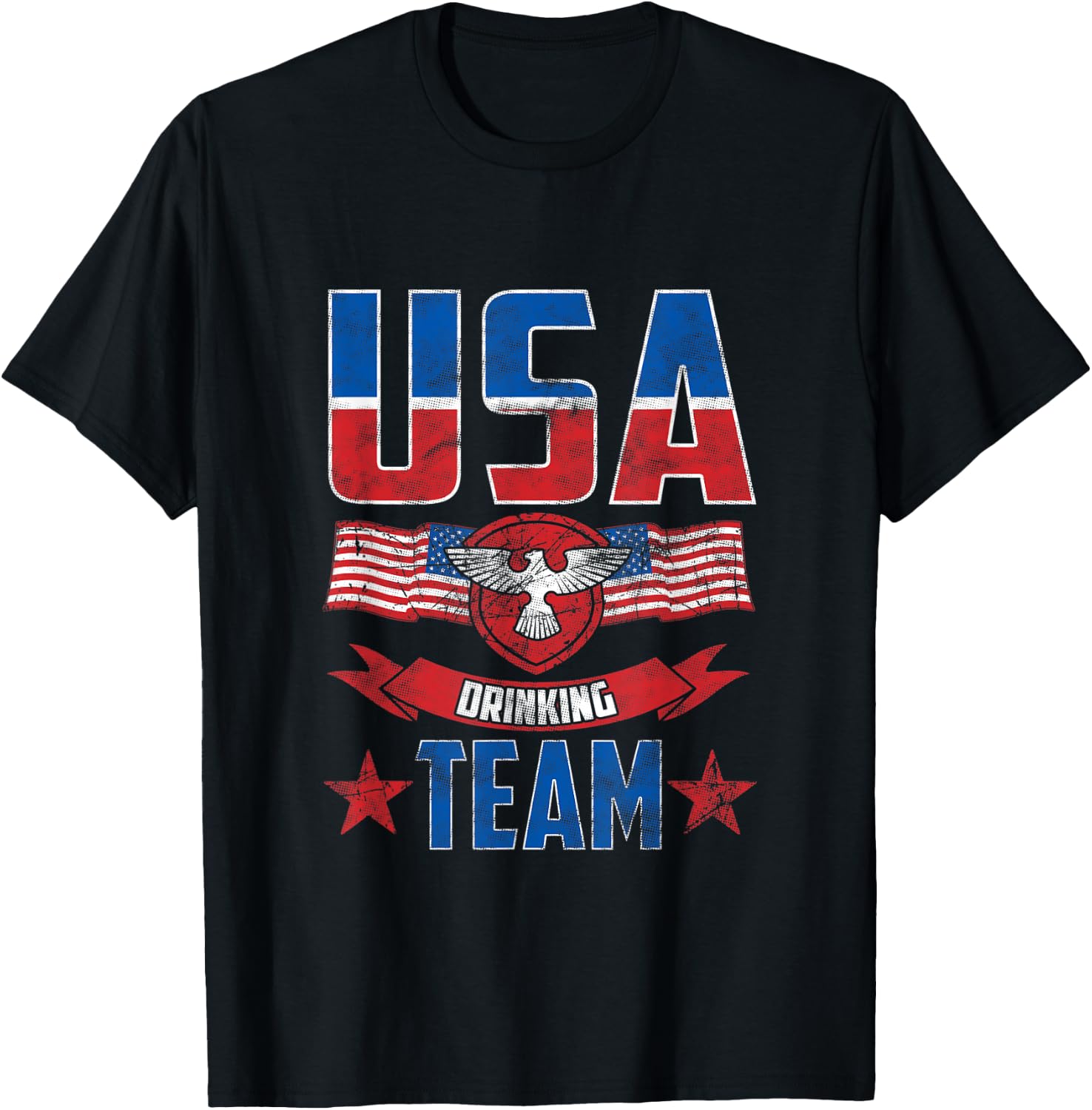 Beer Gift Funny USA Drinking Team Patriotic Beer Wine Lover Women Men T-Shirt - T-Shirt | Black
