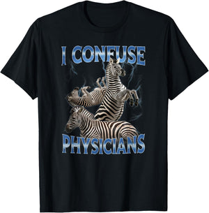 I Confuse Physicians Zebra Ribbon Rare Disease Awareness T-Shirt - T-Shirt | Black