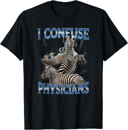 I Confuse Physicians Zebra Ribbon Rare Disease Awareness T-Shirt - T-Shirt | Black