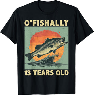 Ofishally 13 Years Old 2011 Fishing Fisherman 13th Birthday T-Shirt - T-Shirt | Black