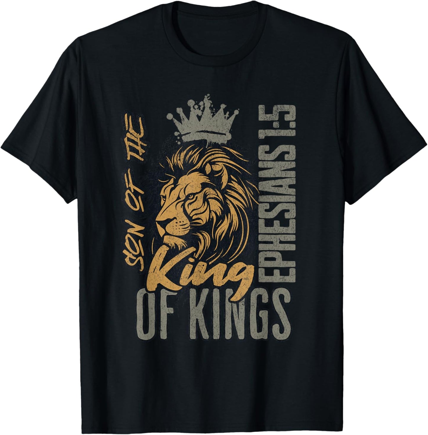 Christian Son of King Kings Lion of Judah Scripture Bible T-Shirt - T-Shirt | Black