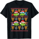 Xmas Ugly Sweater Design Tmnt Heads And Pizza T-Shirt - T-Shirt | Black
