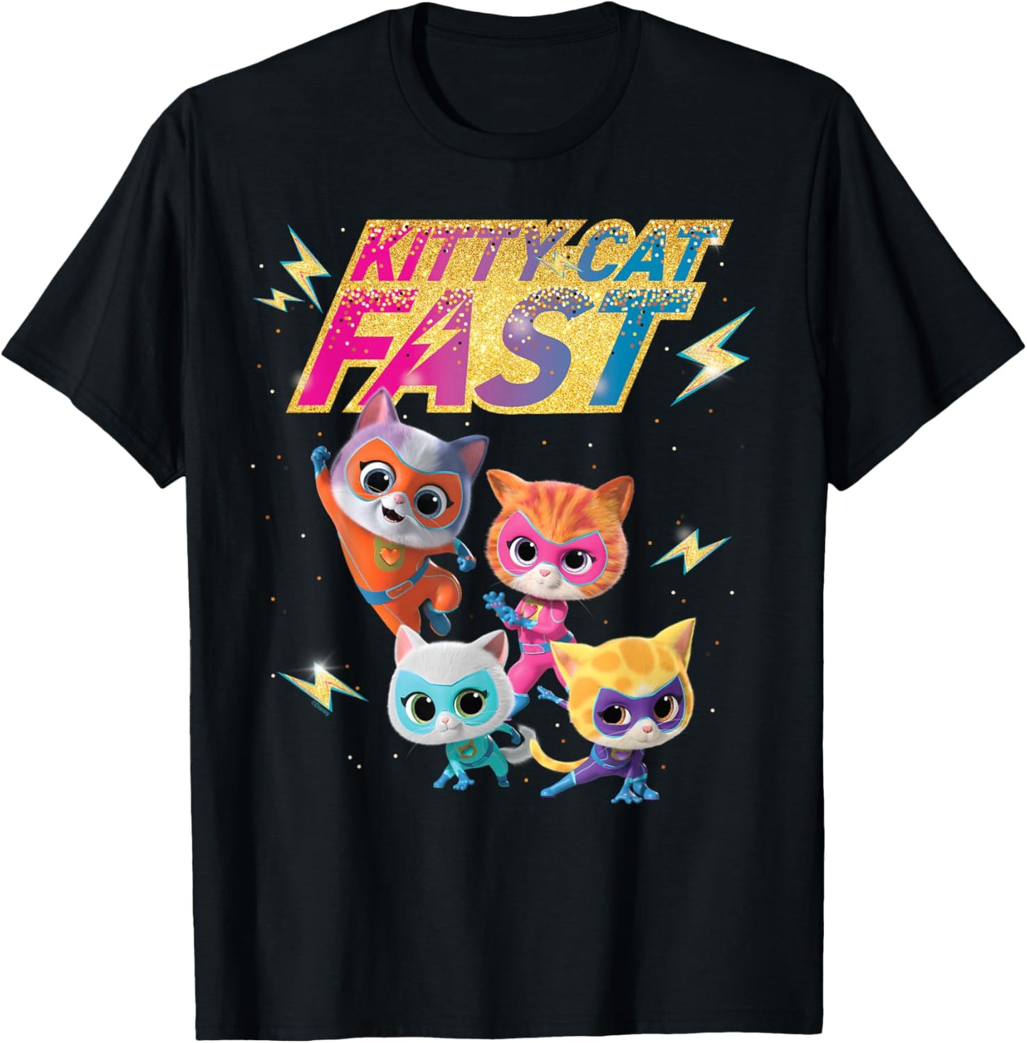 Disney Junior SuperKitties Full Team Kitty Cat Fast T-Shirt - T-Shirt | Black
