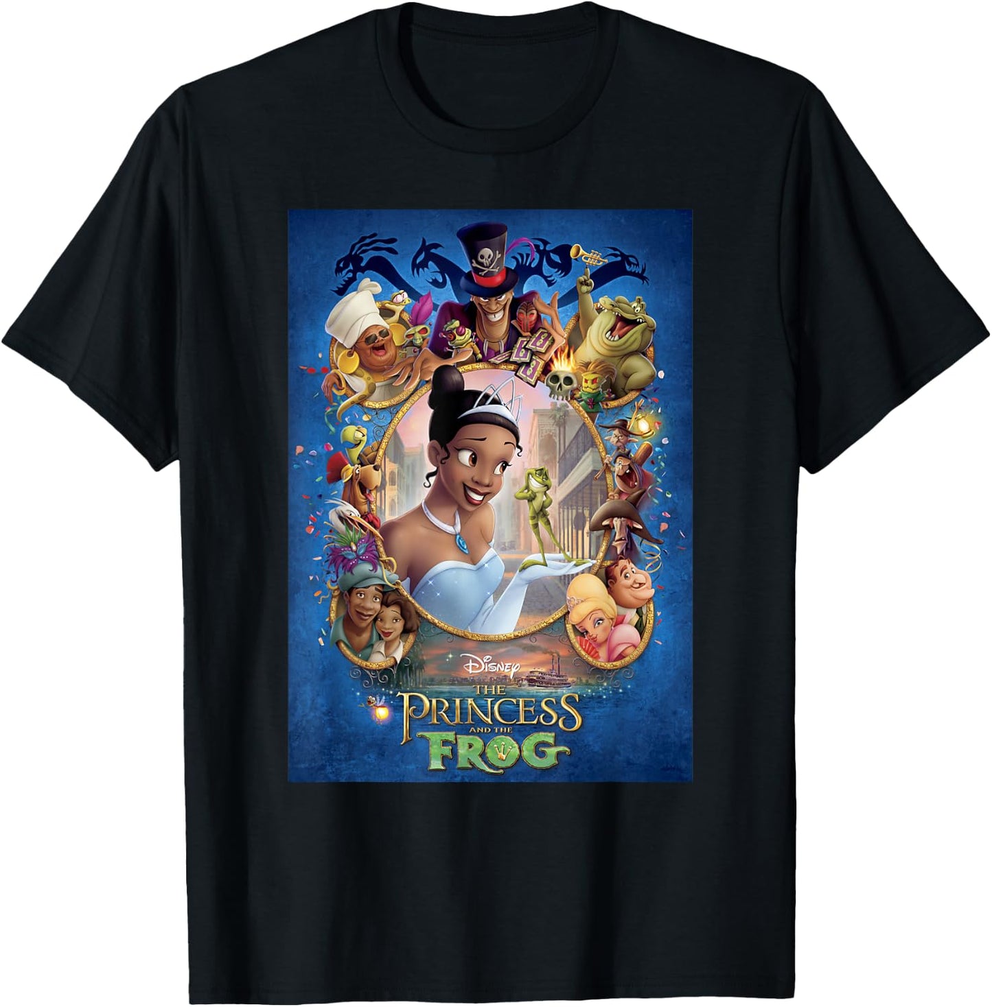 Disney Princess And The Frog Poster T-Shirt - T-Shirt | Black