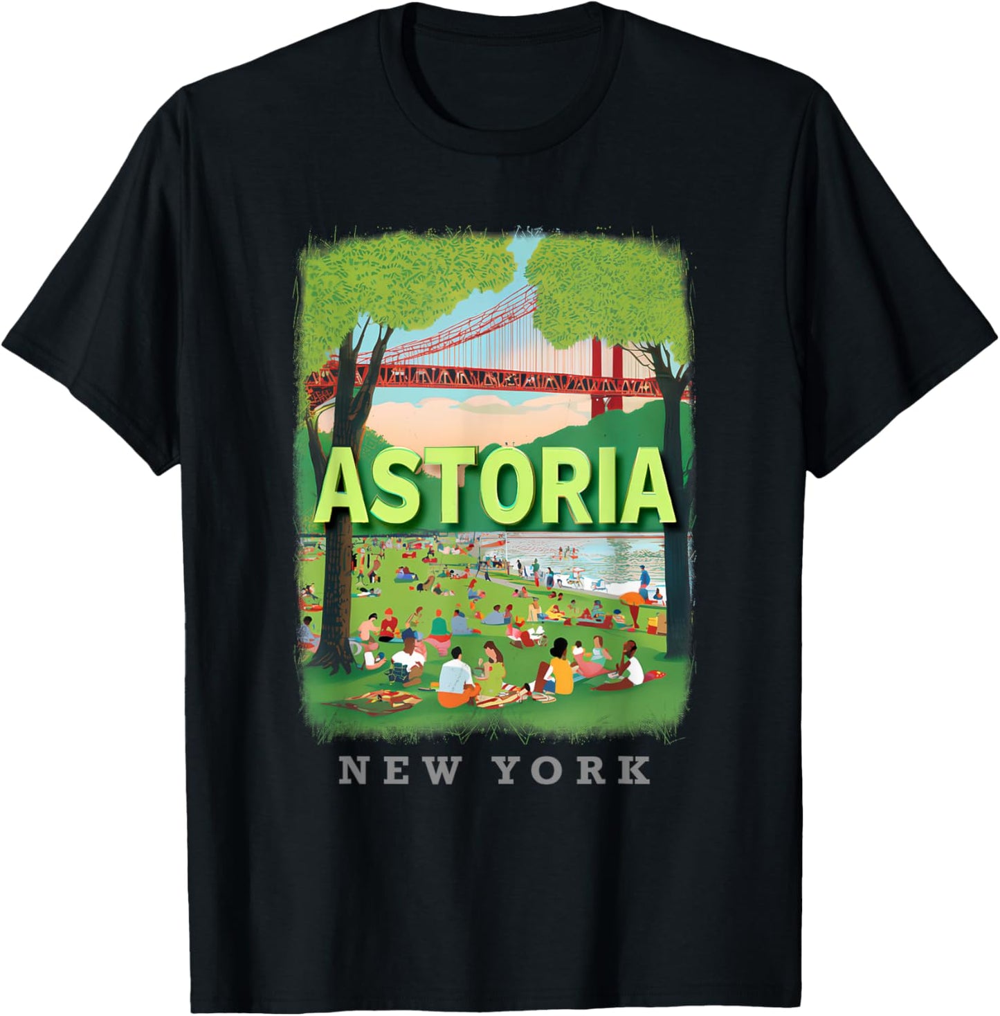 Astoria New York Queens NY Urban Oasis SD662 T-Shirt - T-Shirt | Black