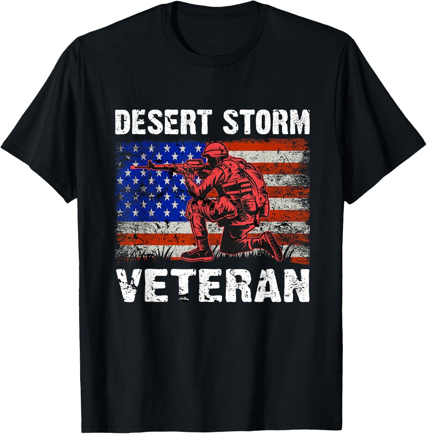 Operation Desert Storm Desert Shield Veteran T-Shirt - T-Shirt | Black