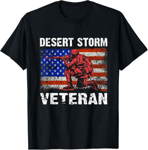 Operation Desert Storm Desert Shield Veteran T-Shirt - T-Shirt | Black