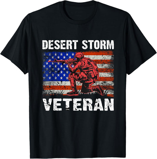 Operation Desert Storm Desert Shield Veteran T-Shirt - T-Shirt | Black