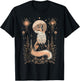 Mystic Moon and Moonphase Fox Mystical Flowers Aesthetic T-Shirt - T-Shirt | Black