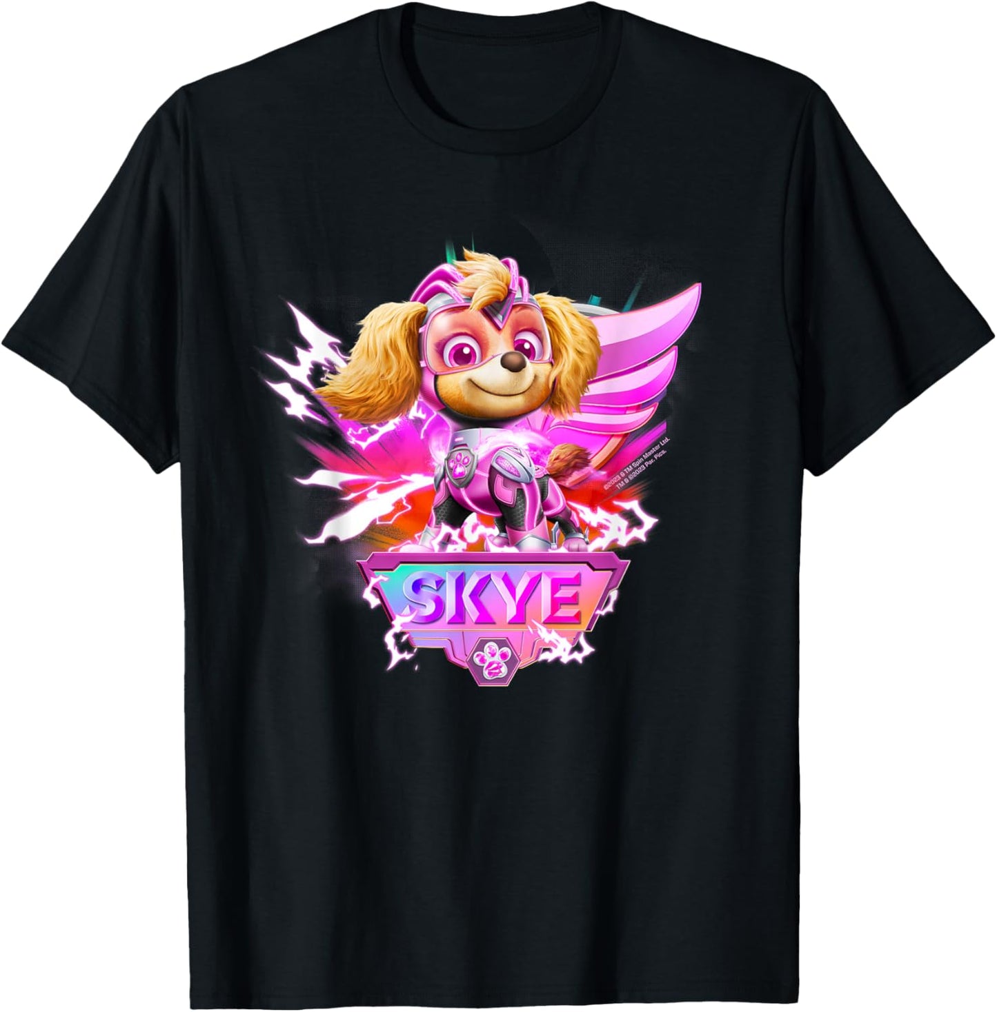 PAW Patrol: The Mighty Movie Skye Lightning Action T-Shirt - T-Shirt | Black