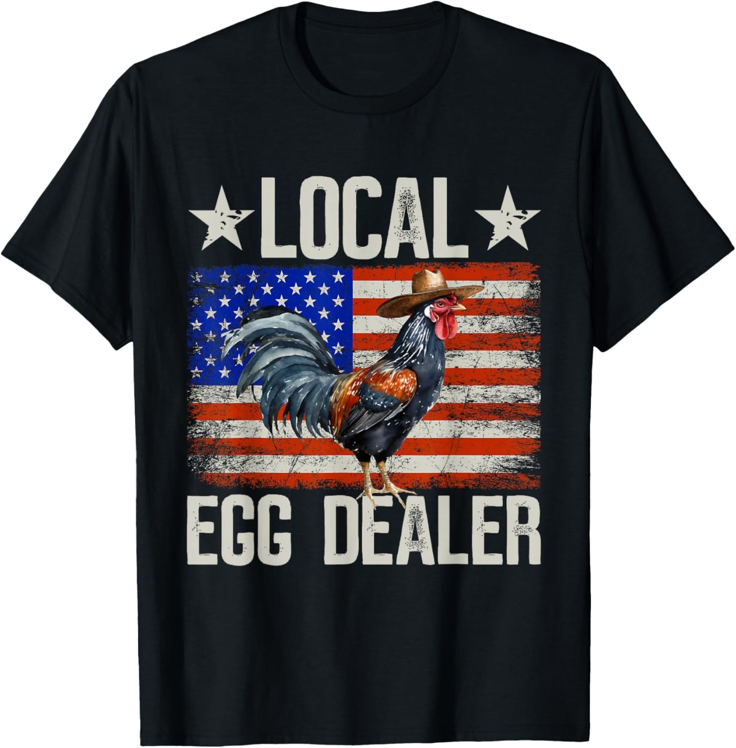 Local Egg Dealer Rooster Farmer Chicken T-Shirt - T-Shirt | Black