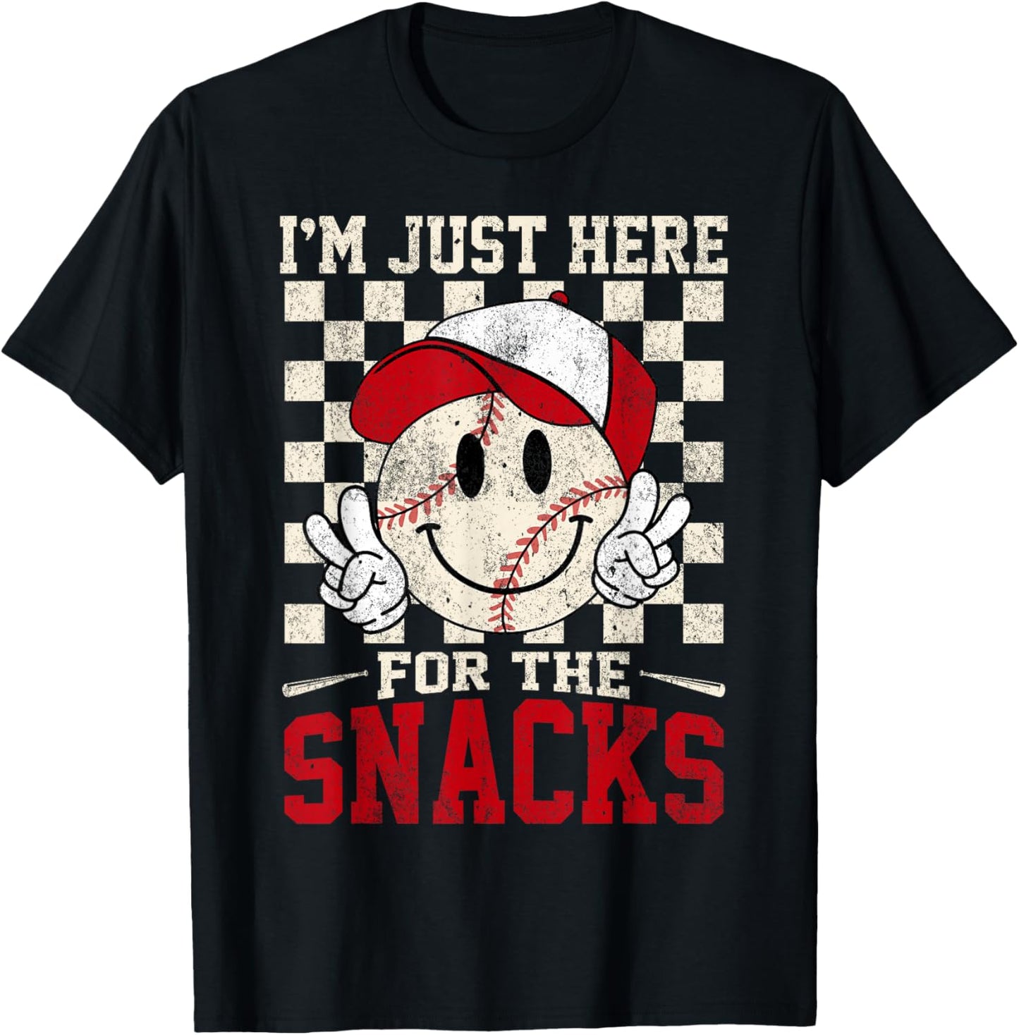 Funny Baseball Lover I'm Just Here for The Snacks Toddler T-Shirt - T-Shirt | Black