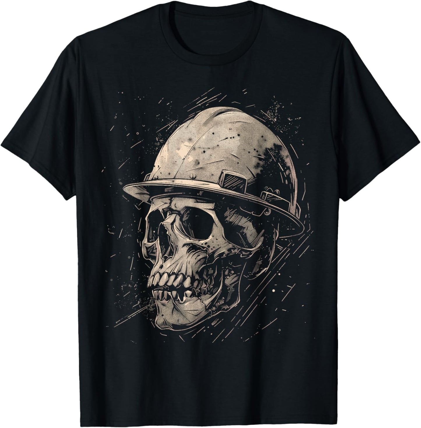 Working Death Ironworker Skull Construction Worker T-Shirt - T-Shirt | Black