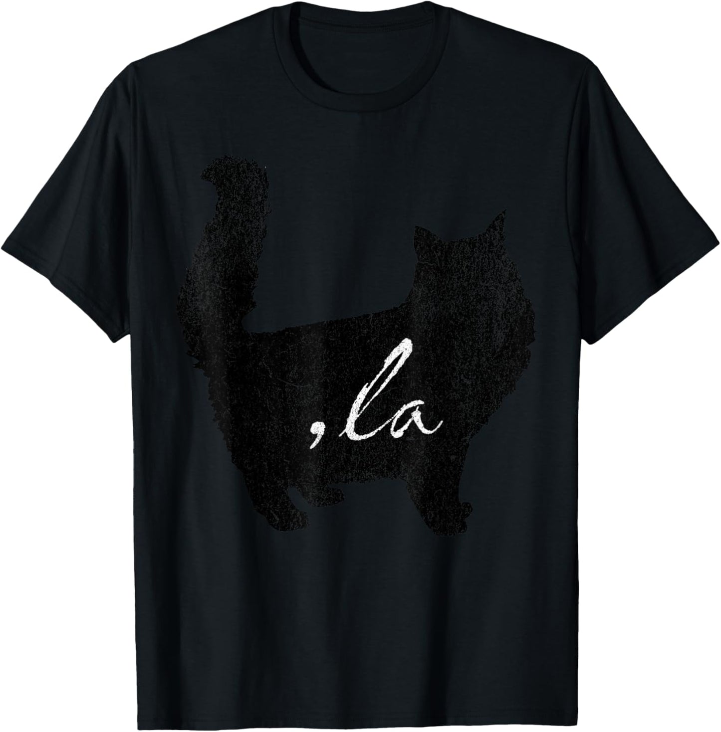 la/ Comma la/Comma la in A Black Cat Silhouette T-Shirt - T-Shirt | Black