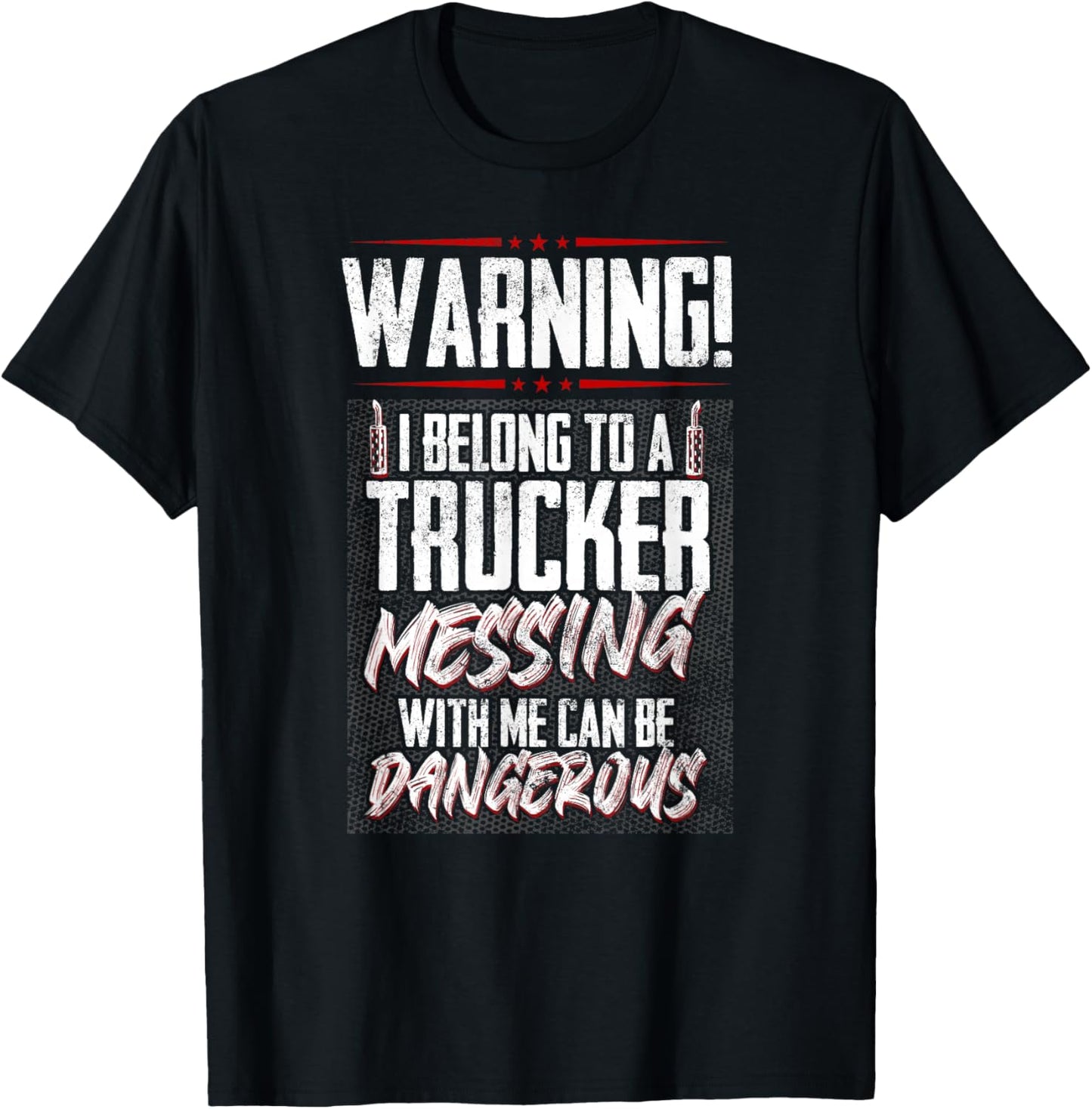 Truck Driver I Love My Trucker Wife Girlfriend Girl T-Shirt - T-Shirt | Black