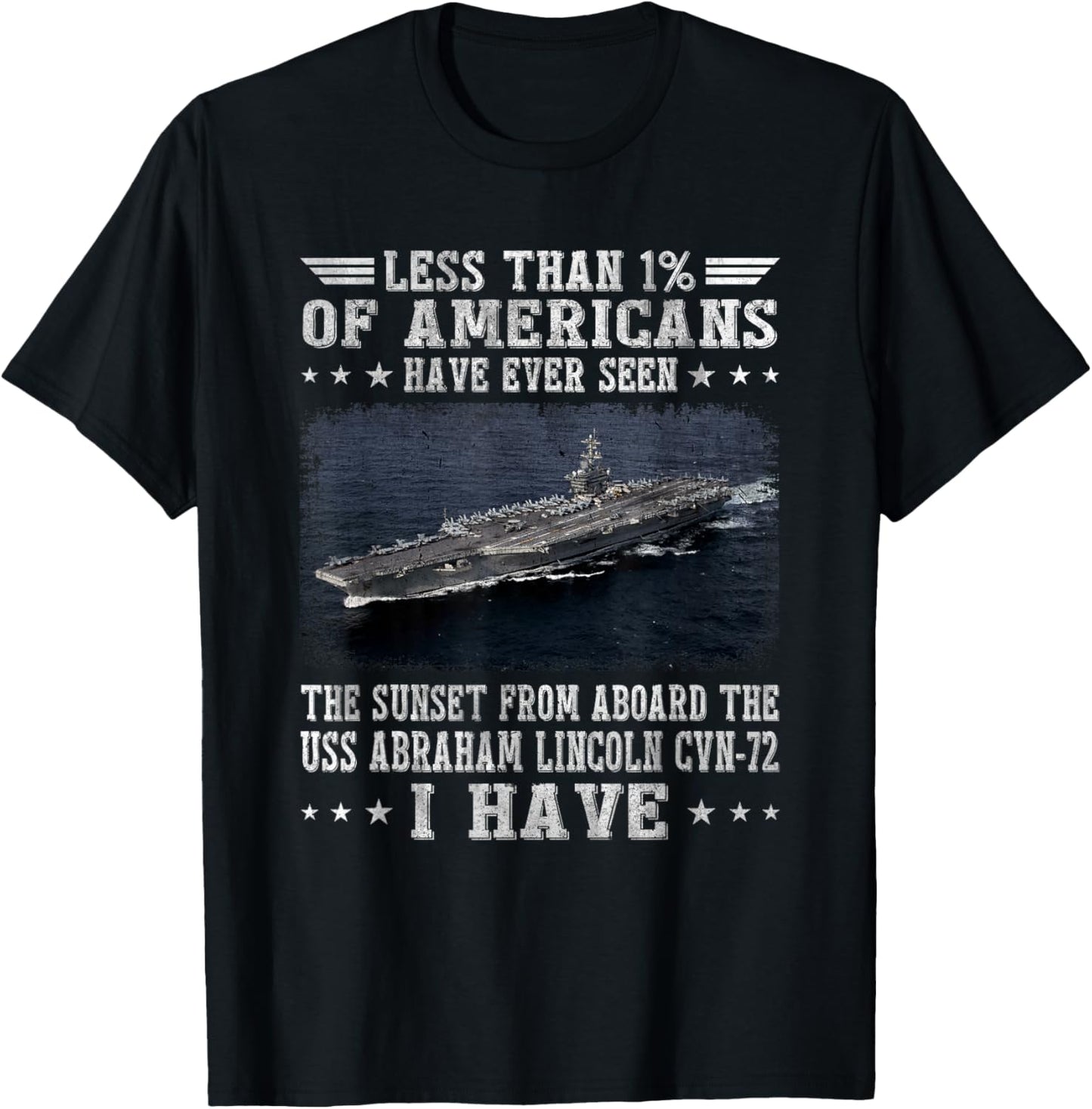 USS Abraham Lincoln CVN-72 Aircraft Carrier Sailor Veteran T-Shirt - T-Shirt | Black