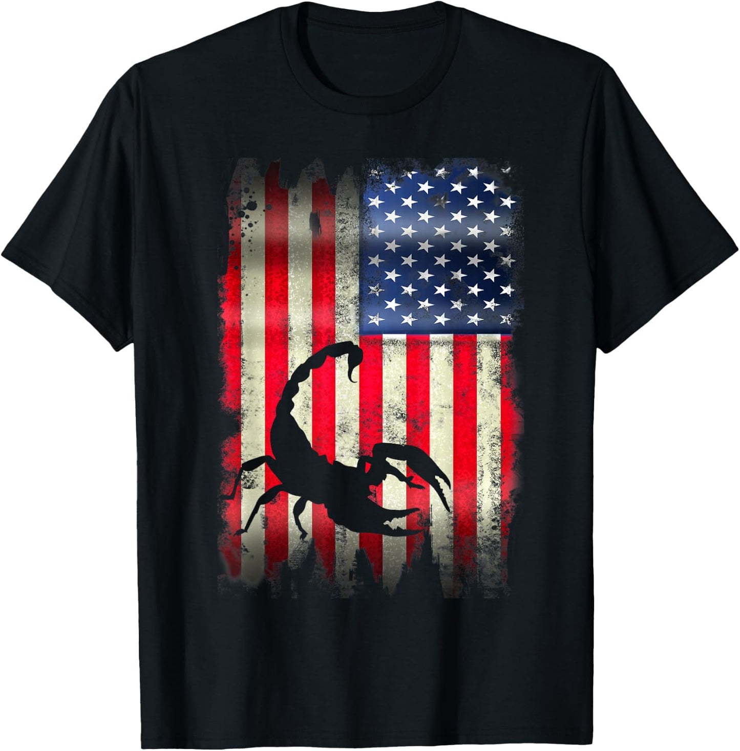 Scorpion Patriotic USA American Flag 4th of July Gift T-Shirt - T-Shirt | Black