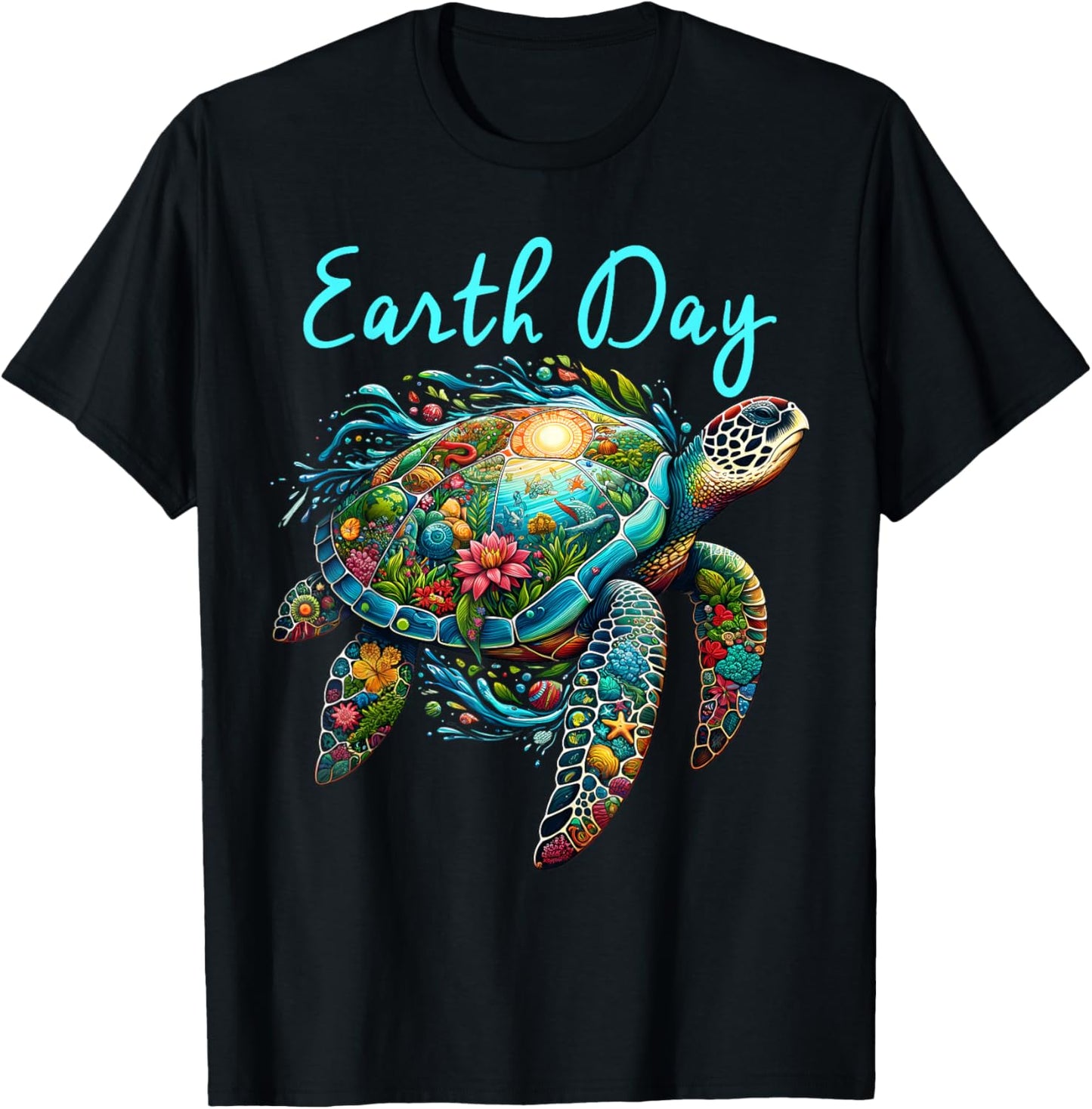 Sea Turtle Earth Day Save The Earth T-Shirt - T-Shirt | Black