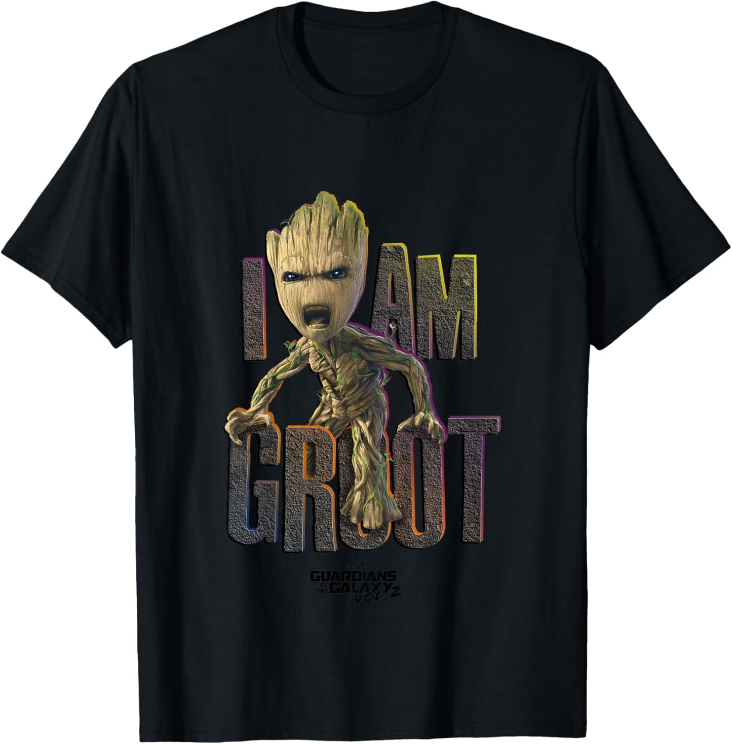 Kids Marvel Guardians of The Galaxy Vol. 2 Angry Baby Groot T-Shirt - T-Shirt | Black