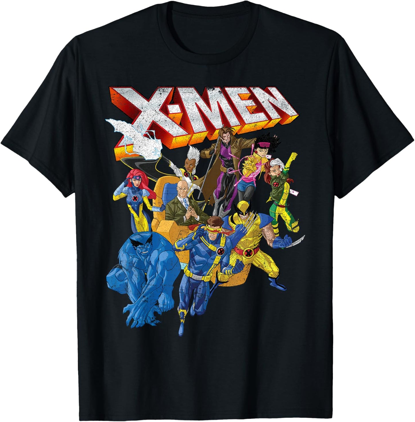 Marvel X-Men Vintage Group Shot Logo T-Shirt - T-Shirt | Black
