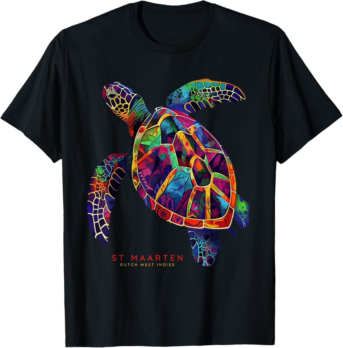 St. Maarten Dutch West Indies St. Martin Vacation Sea Turtle T-Shirt - T-Shirt | Black