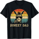 Vintage Donkey Dad Donkey Lovers Daddy Father's Day T-Shirt - T-Shirt | Black