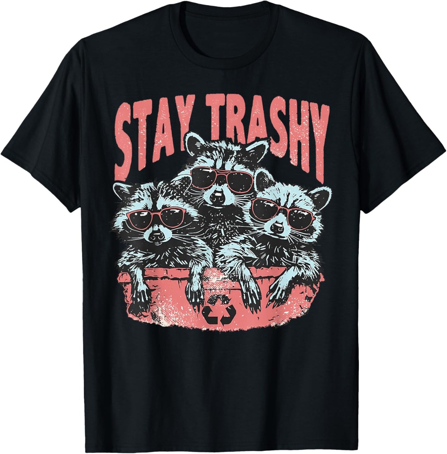 Funny Trashy Raccoons Opossums Possums Animals Lover T-Shirt - T-Shirt | Black