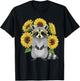 Cute Raccoon with Sunglasses and Sunflowers Women T-Shirt - T-Shirt | Black