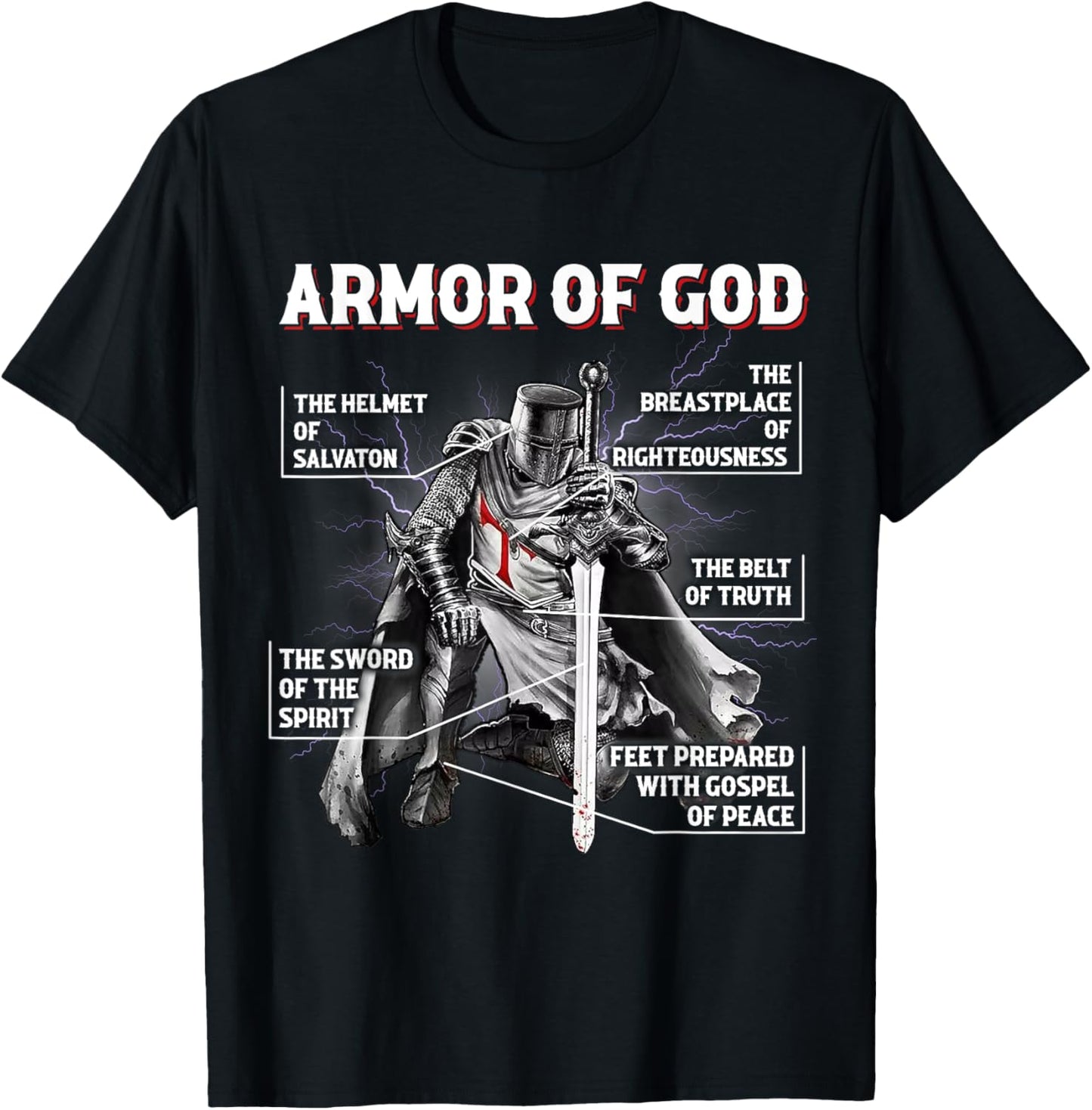 Armor Of God Bible Verse Cool,Ephesians 6:11 Christian Bible T-Shirt - T-Shirt | Black