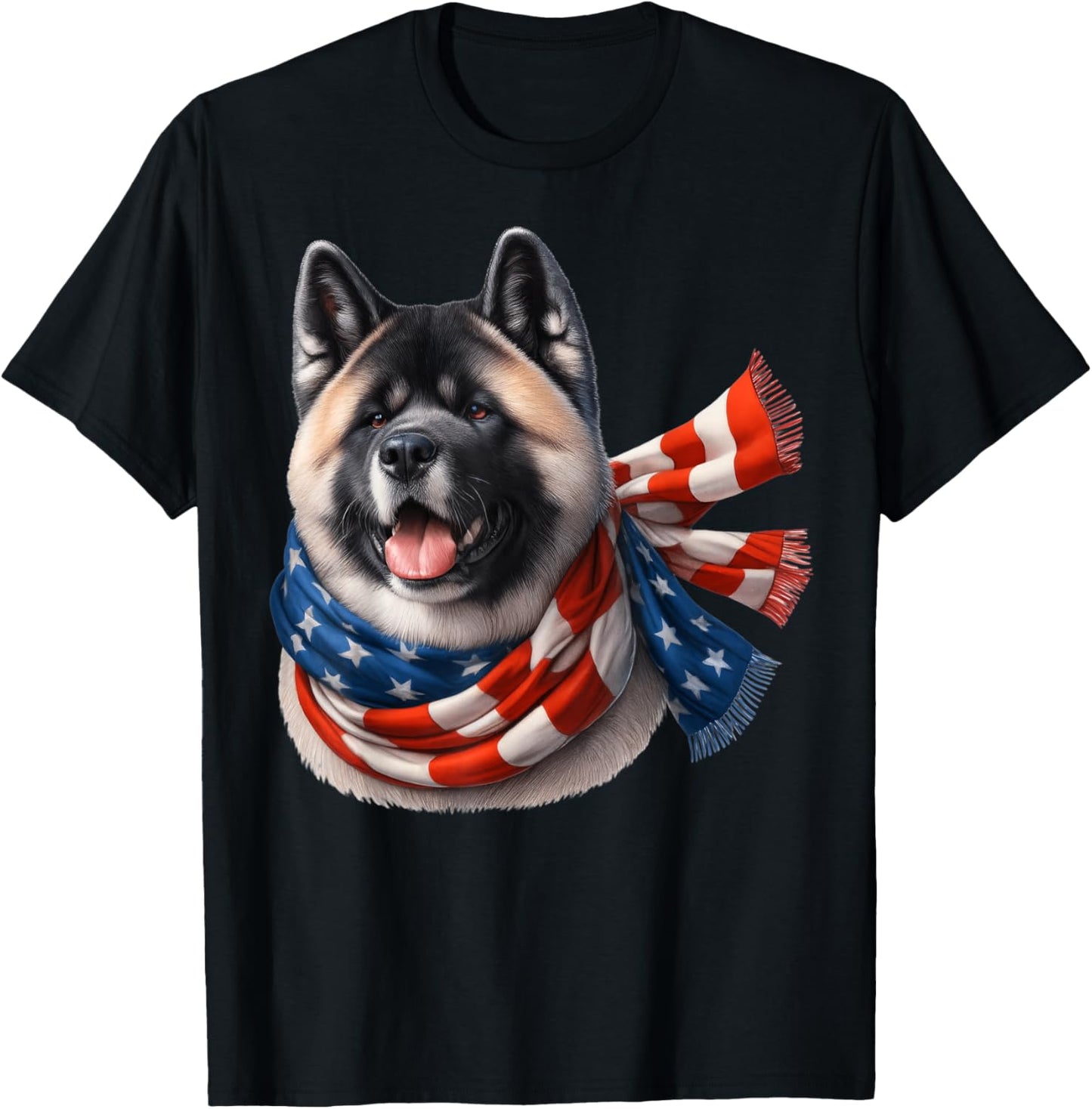 Akita American Flag Patriotic Akita Dog Lover 4th of July Men T-Shirt - T-Shirt | Black