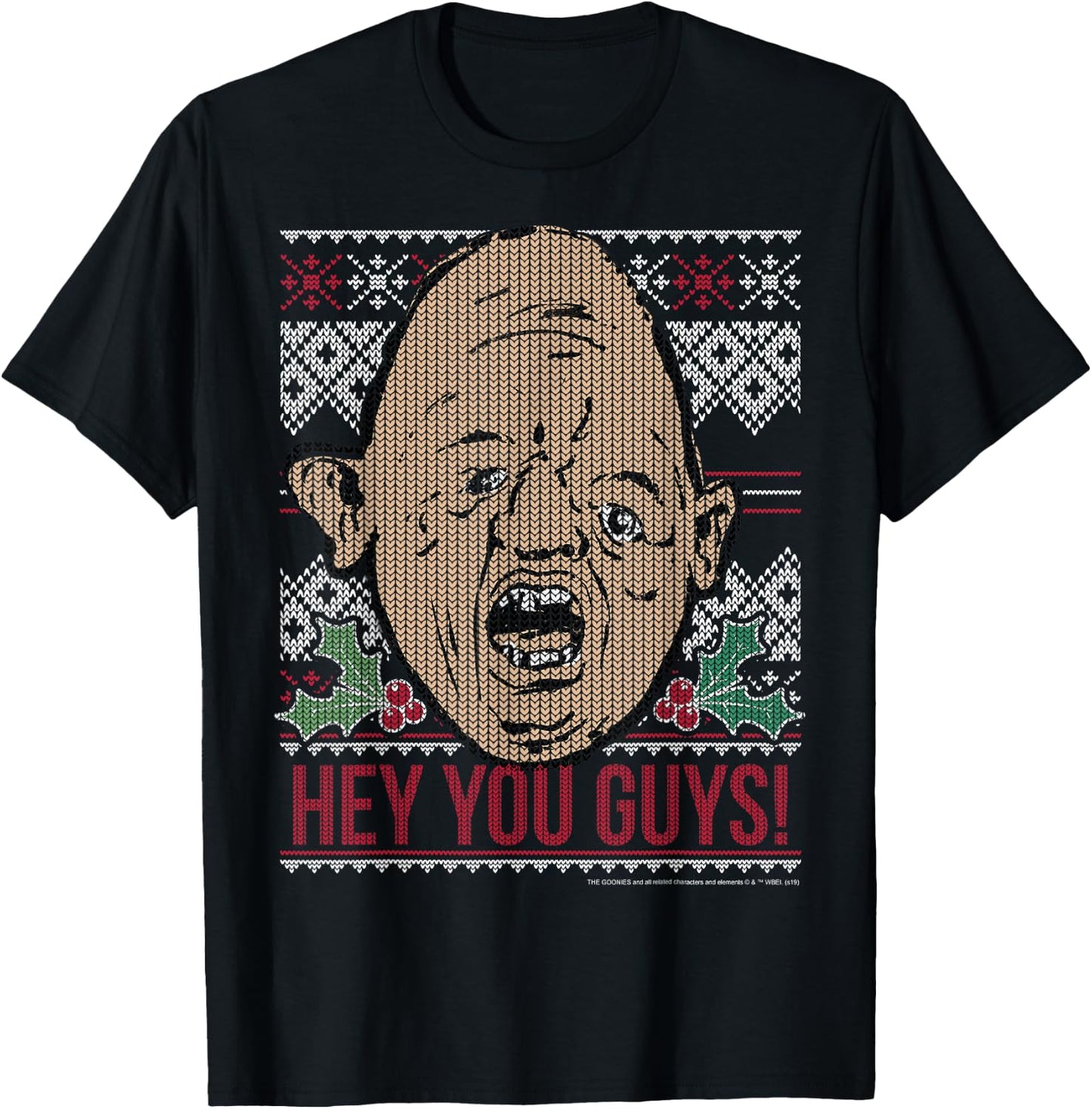 The Goonies Sloth Hey You Guys Ugly Christmas Style T-Shirt - T-Shirt | Black