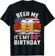 Beer Me It's My 60th Birthday Years Bigfoot American Flag T-Shirt - T-Shirt | Black