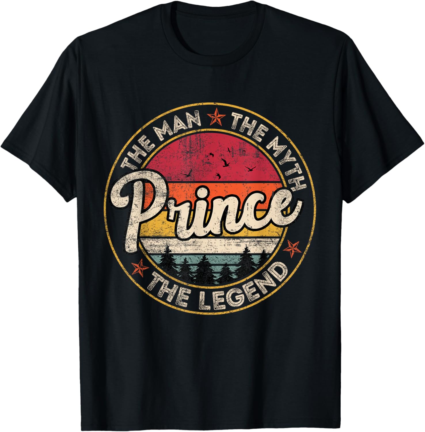 Prince The Man The Myth The Legend Personalized Name T-Shirt - T-Shirt | Black