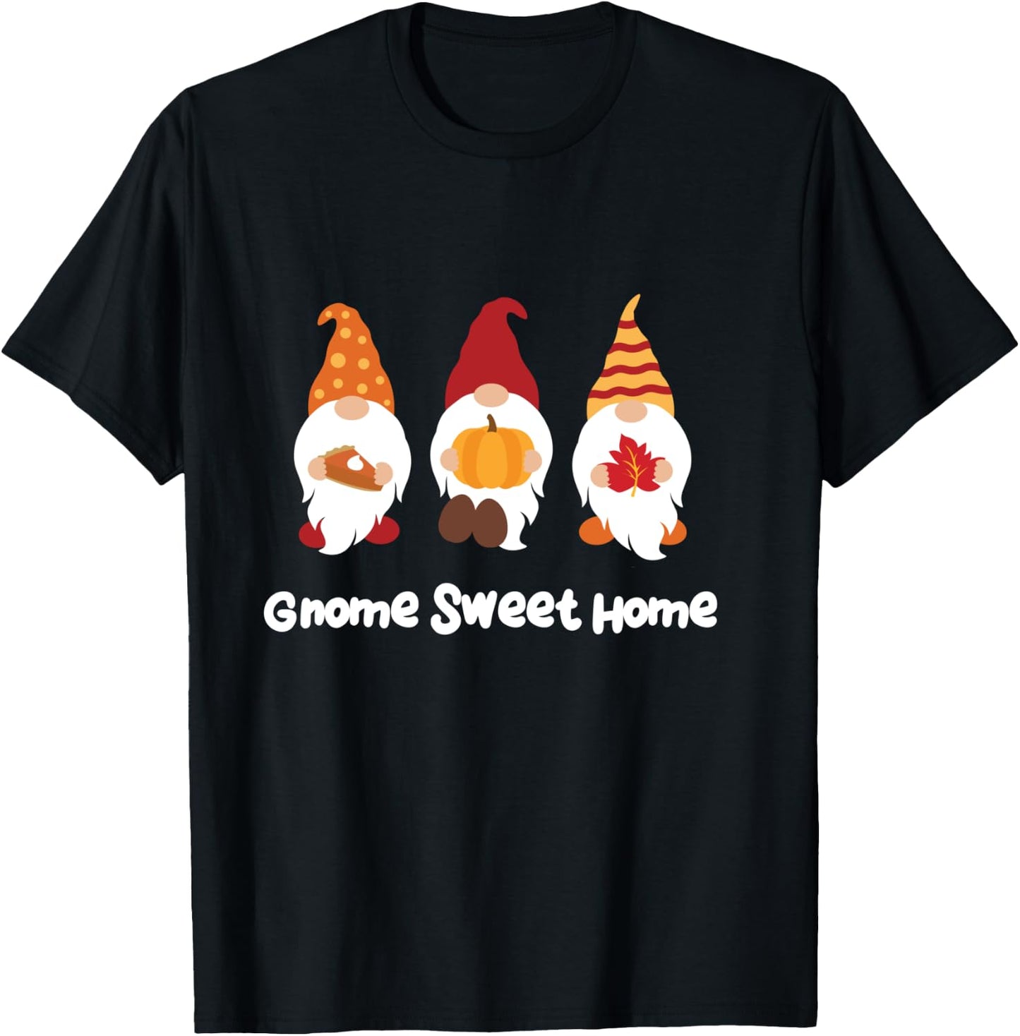 Autumn Gnome Gift Men Women Kids Thanksgiving Fall Gnome T-Shirt - T-Shirt | Black