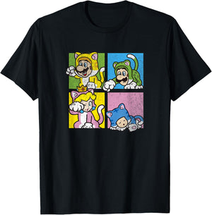 Super Mario 3D World Bowser's Fury Cat Costume Box Ups T-Shirt - T-Shirt | Black