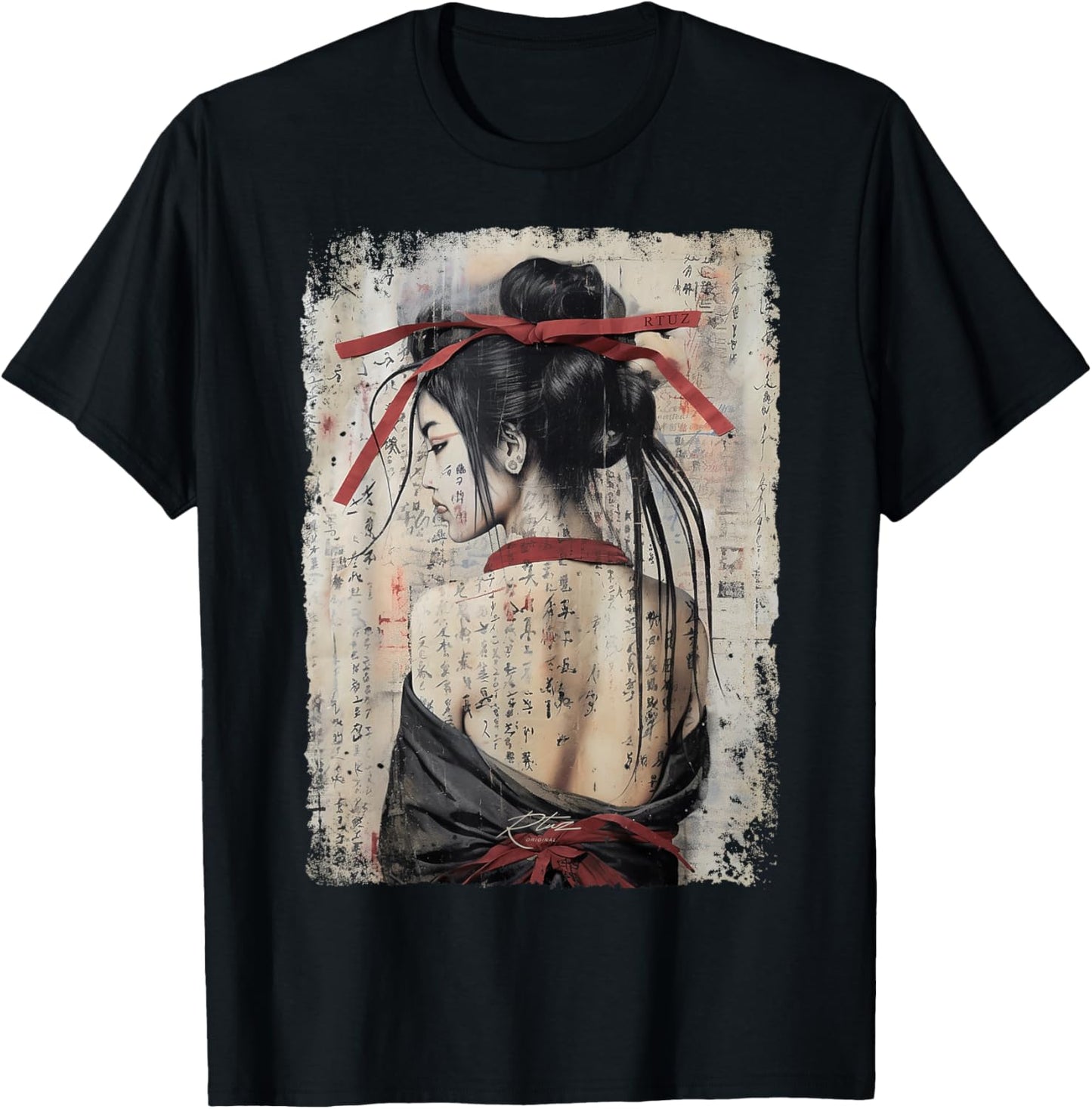 Geisha Asia Japan Woman Vintage Culture Tokyo Geisha T-Shirt - T-Shirt | Black