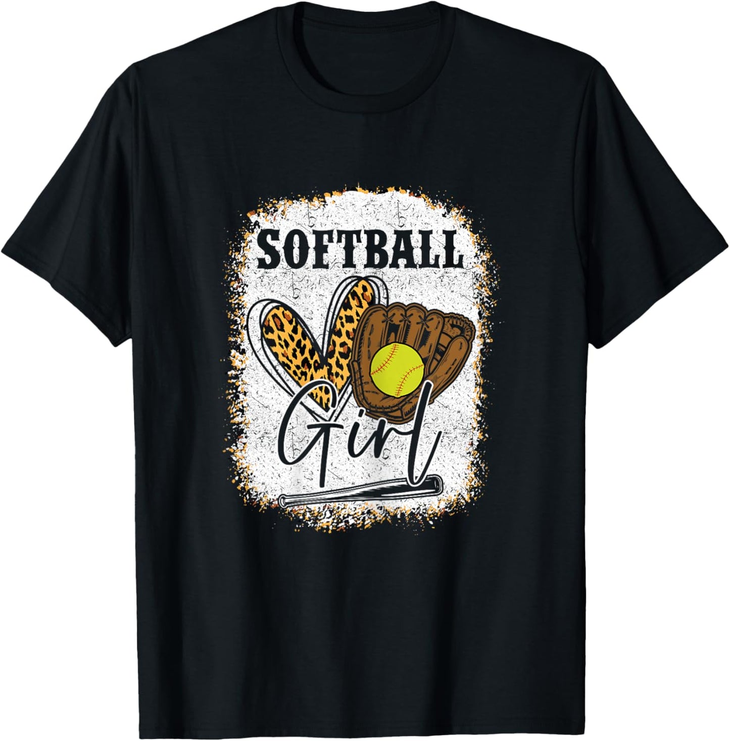 Softball Girls Softball T-Shirt - T-Shirt | Black