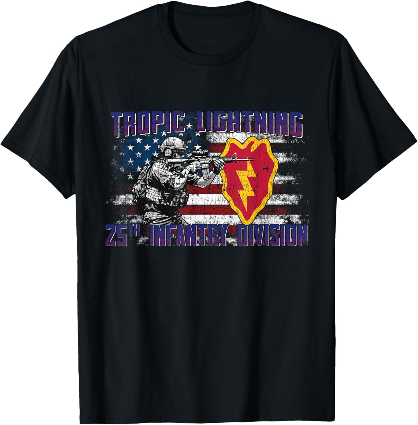25th Infantry Division 25 ID Tropic Lightning Division T-Shirt - T-Shirt | Black