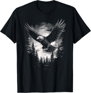 Eagle Forest Animal Wildlife T-Shirt - T-Shirt | Black
