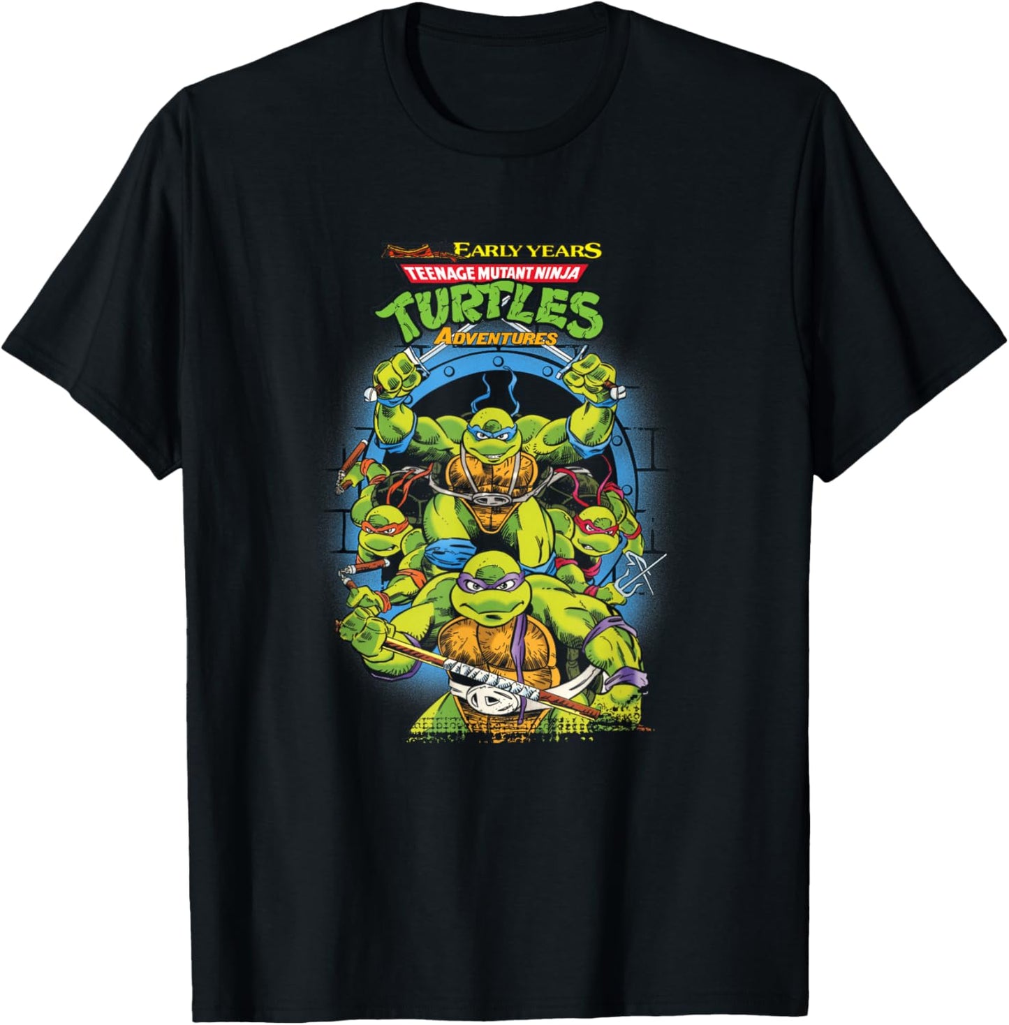 Teenage Mutant Ninja Turtles Early Years Adventures Cover T-Shirt - T-Shirt | Black