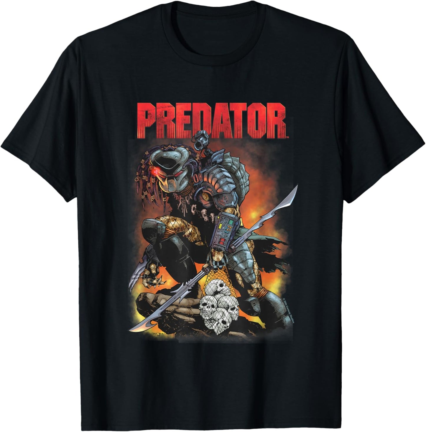 Predator Ready To Hunt Big Chest Iconic Retro Poster V2 T-Shirt - T-Shirt | Black