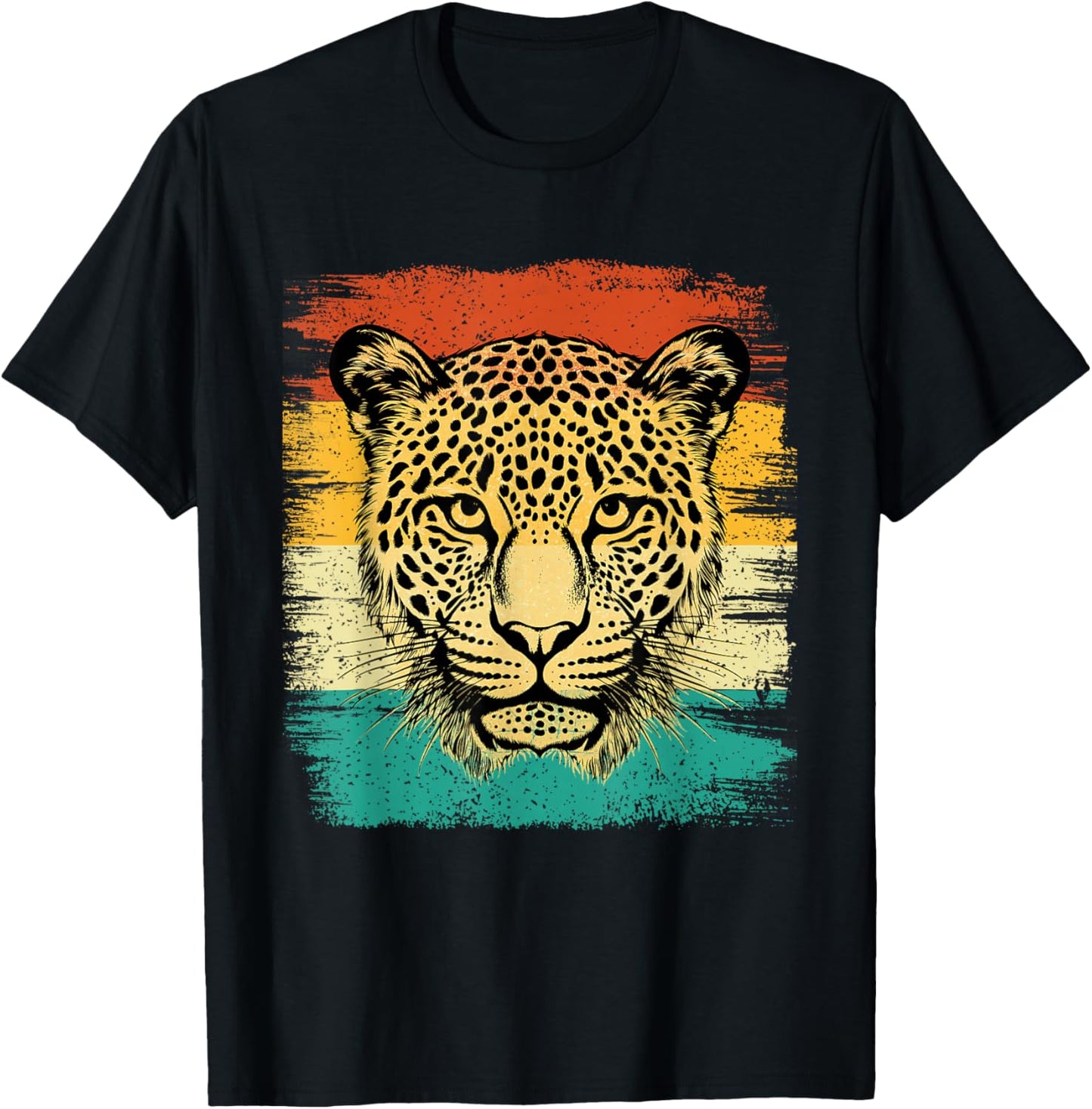 Retro Vintage Cheetah Face - Zookeeper Wildlife Zoologist T-Shirt - T-Shirt | Black
