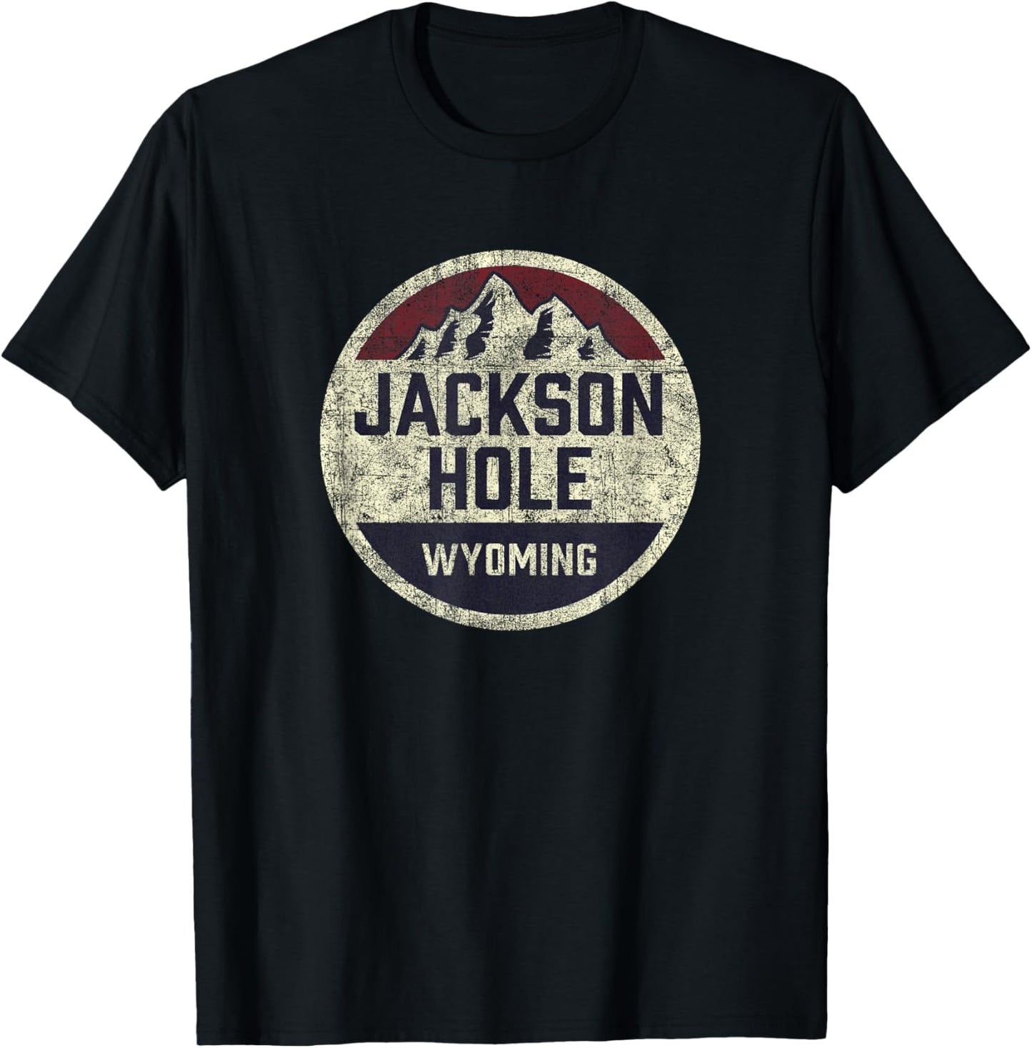 Vintage Jackson Hole Wyoming Souvenir Retro Hiking Graphic T-Shirt - T-Shirt | Black