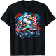 July 4th Bald Eagle Monster Truck USA American Flag Firework T-Shirt - T-Shirt | Black