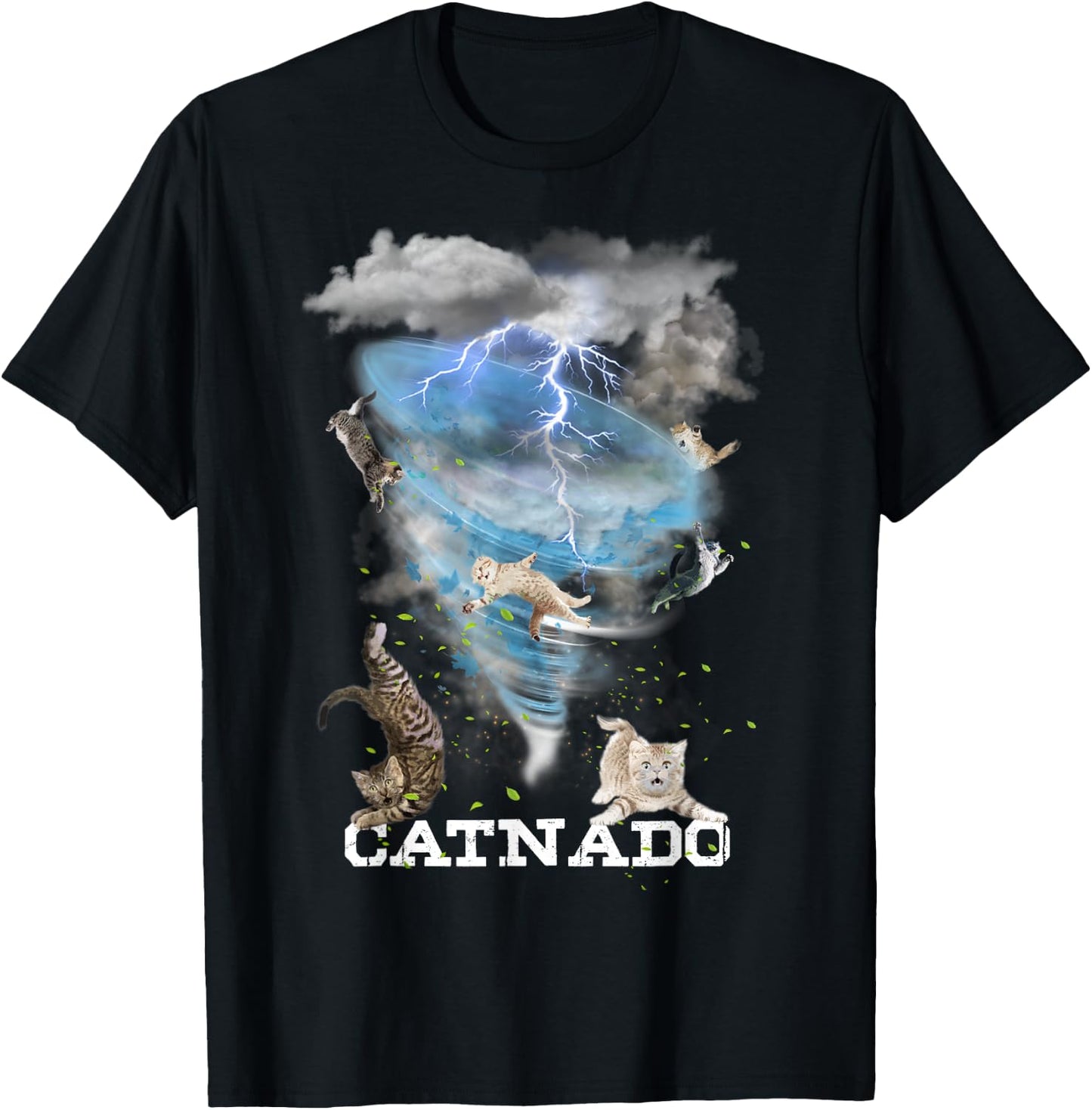 CATNADO | Funny Best Graphic Cute Cat Lover T-Shirt - T-Shirt | Black