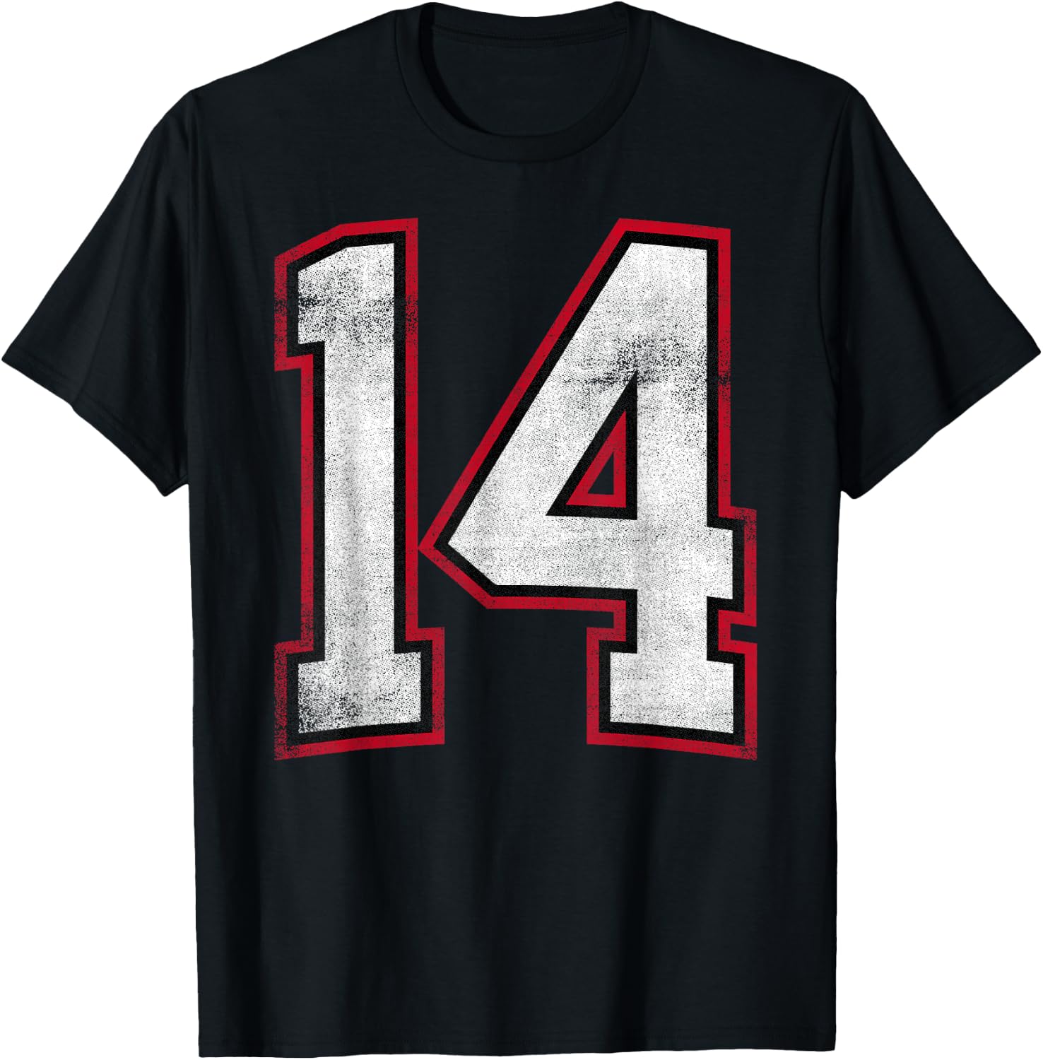 Number Fourteen 14 T-Shirt - T-Shirt | Black