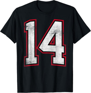 Number Fourteen 14 T-Shirt - T-Shirt | Black