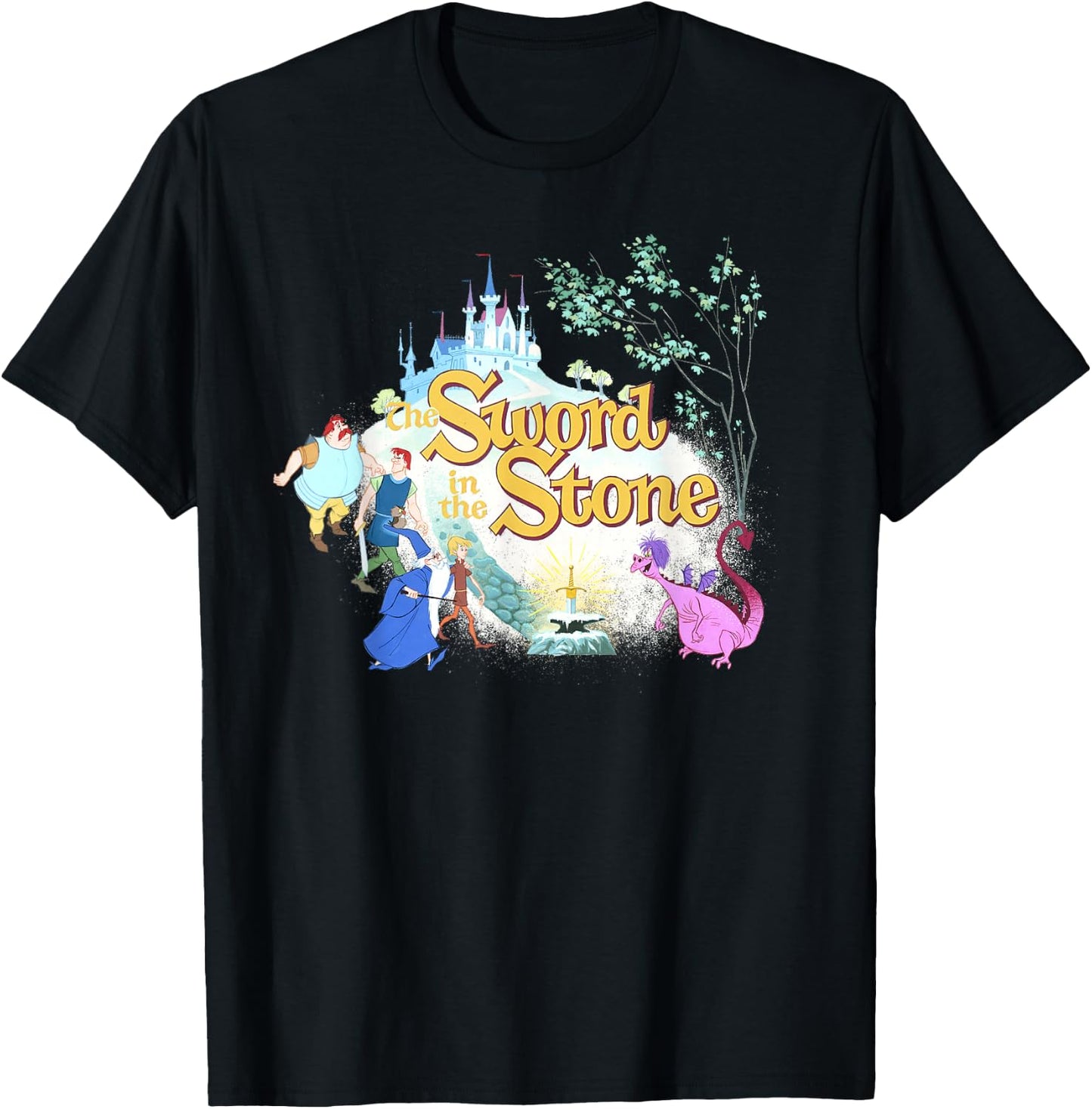 Disney The Sword in The Stone Retro T-Shirt - T-Shirt | Black