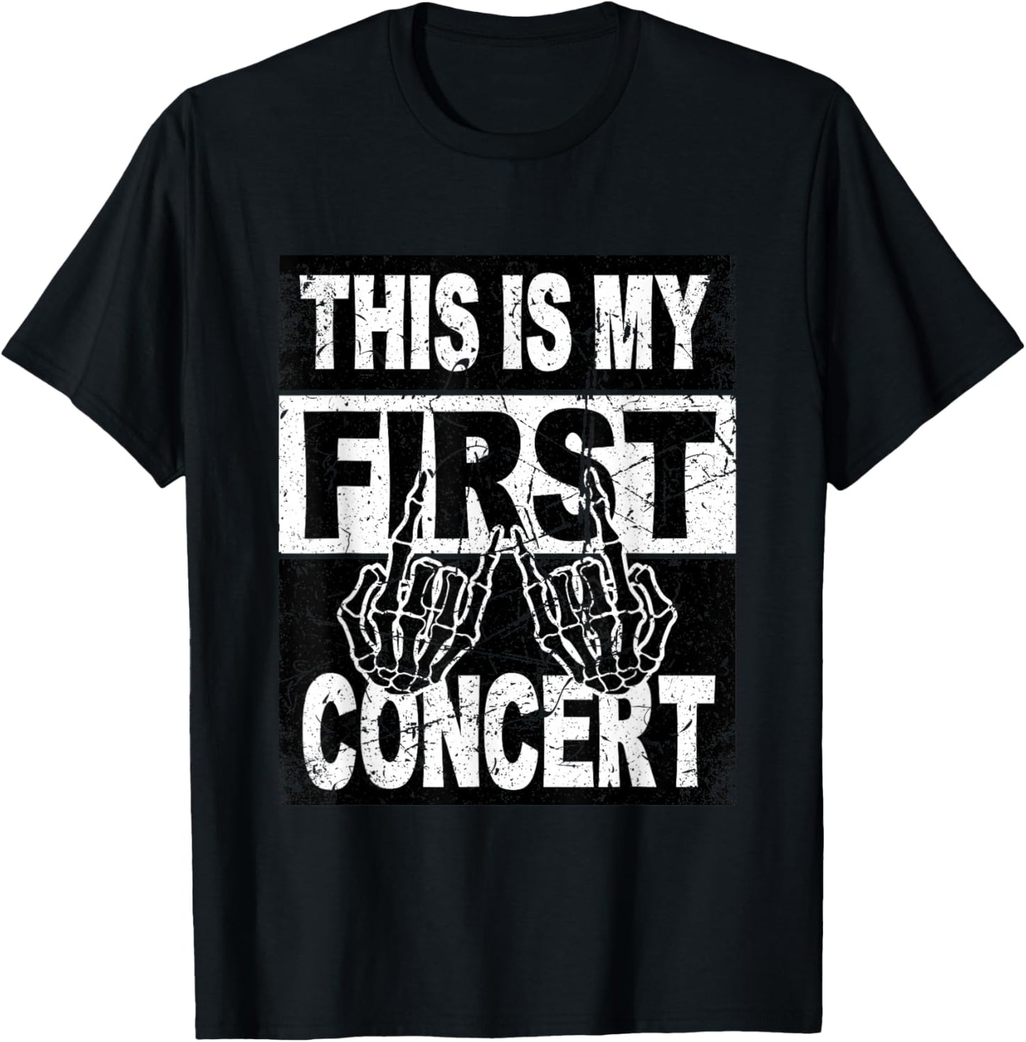 Retro This is My First Concert Shirt Kids Women T-Shirt - T-Shirt | Black