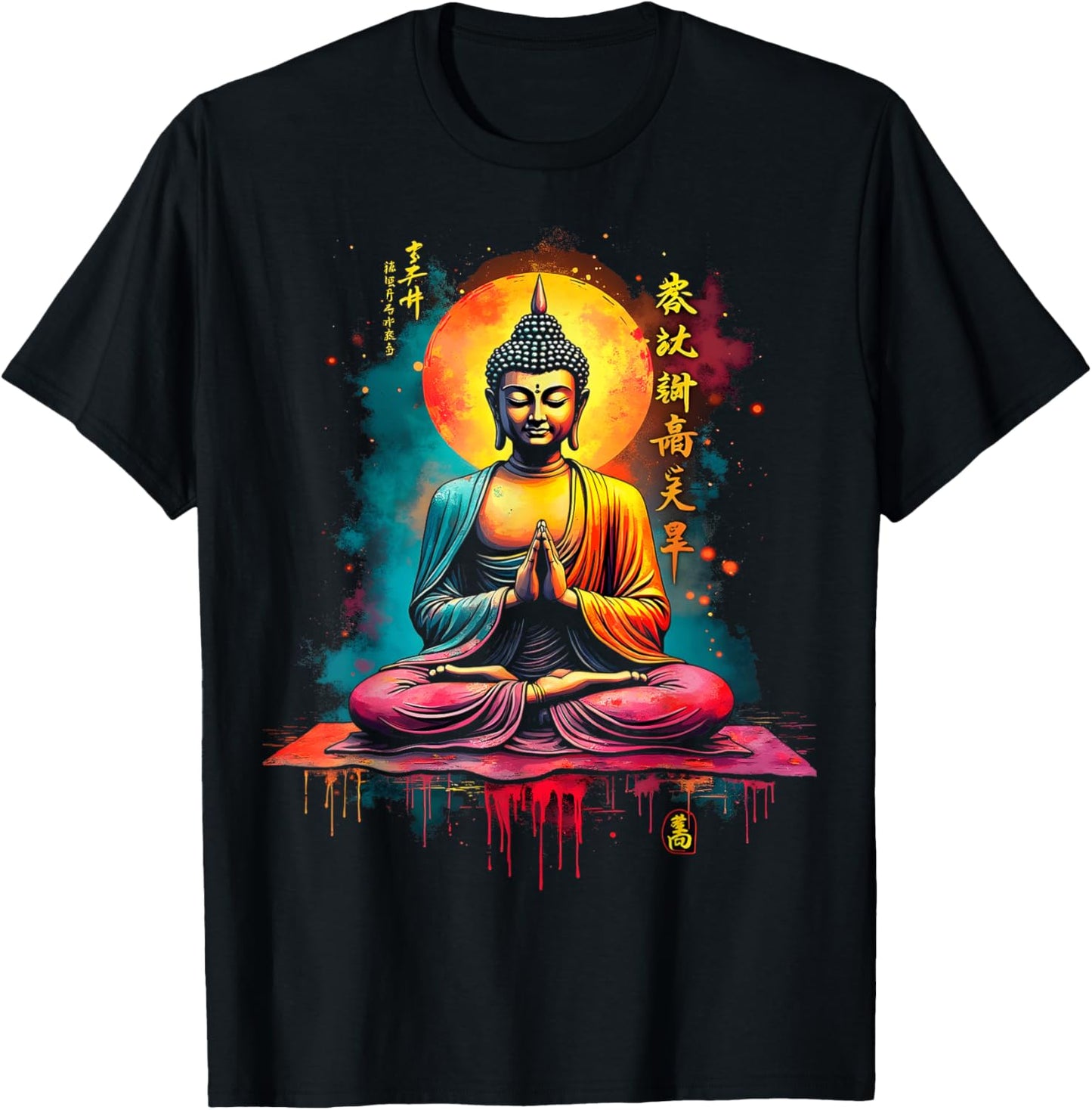 Vibrant Buddha Radiant Moon T-Shirt - T-Shirt | Black